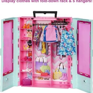 Barbie Closet Playset with 3 Outfits, Styling Accessories and Hangers, Mix-And-Match Barbie Clothes for 50+ Looks (Amazon Exclusive)