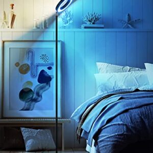 XMCOSY+ Floor Lamp, 2400LM Smart RGBW LED Standing Lamp with Modern Double-Side Lighting, WiFi APP Control, Works with Alexa, 2700K-6400K Color Changing Dimmable Tall Lamps for Living Room Bedroom