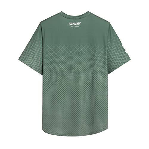 FORBEMK Men's Bike Shirts Short Sleeve Quick Dry&Moisture-Wicking Running Hiking Cycling Jerseys Bike Clothing Bicycle Shirt-Light Green-M