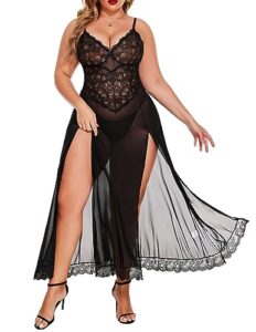 avidlove sexy plus size lingerie for women sexy mesh teddy valentine's day lingerie black xx-large