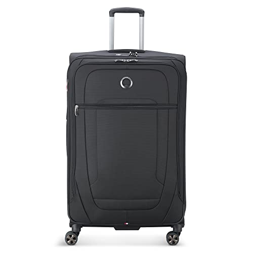 DELSEY Paris Helium DLX Softside Expandable Luggage with Spinner Wheels, Black, Checked-Large 29 Inch