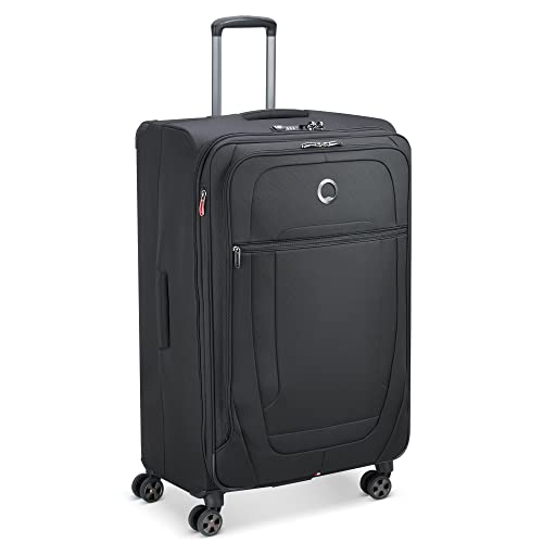 DELSEY Paris Helium DLX Softside Expandable Luggage with Spinner Wheels, Black, Checked-Large 29 Inch