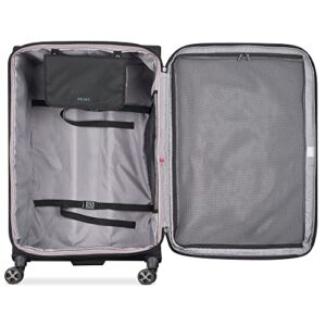 DELSEY Paris Helium DLX Softside Expandable Luggage with Spinner Wheels, Black, Checked-Large 29 Inch