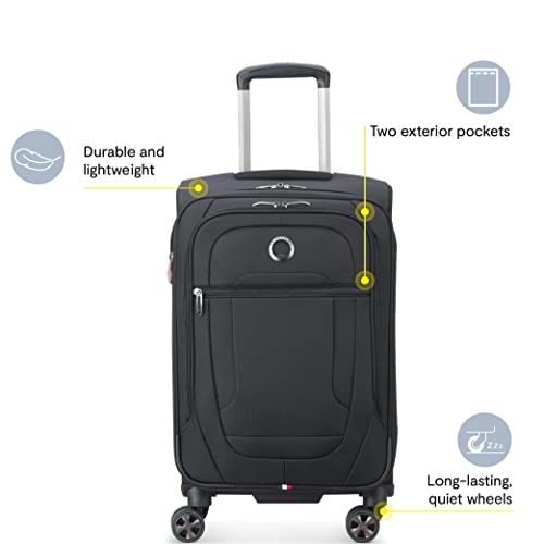 DELSEY Paris Helium DLX Softside Expandable Luggage with Spinner Wheels, Black, Checked-Large 29 Inch