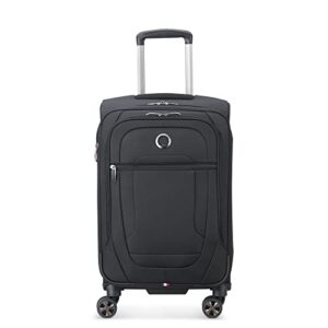 delsey paris helium dlx softside expandable luggage with spinner wheels, black, carry on 20 inch
