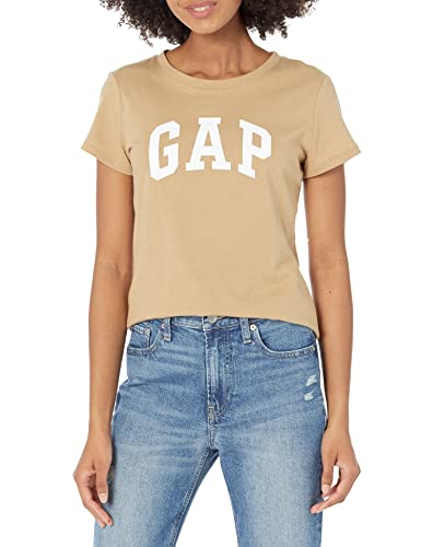 GAP Women's 2-Pack Classic Logo Tee T-Shirt, Mojave, Small