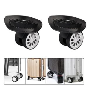 2Pcs Replacement Swivel Wheels, 360 ​​° Swivel Plastic Luggage Suitcase Wheels, Universal Wheel Draw‑Bar Box Accessory-Black