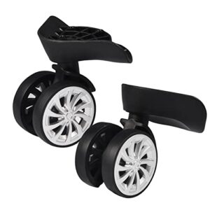 2Pcs Replacement Swivel Wheels, 360 ​​° Swivel Plastic Luggage Suitcase Wheels, Universal Wheel Draw‑Bar Box Accessory-Black