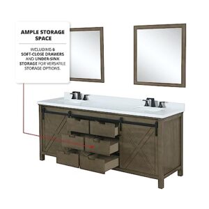 Bell+Modern Ketchum 84 in W x 22 in D Rustic Brown Double Bath Vanity and White Quartz Countertop