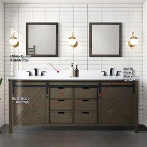 Bell+Modern Ketchum 84 in W x 22 in D Rustic Brown Double Bath Vanity and White Quartz Countertop