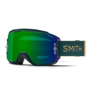 smith optics squad mtb downhill cycling goggle - spruce/safari, chromapop everyday green mirror