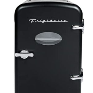 Frigidaire EFMIS175-BLACK Portable Mini Fridge-Retro Extra Large 9-Can Travel Compact Refrigerator, Black, 6 Liters