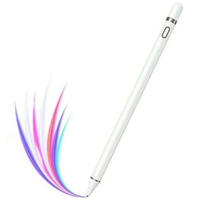 active stylus pens for touch screens,stylus pen compatible with apple ipad, capacitive pencil for kid student drawing, writing,high sensitivity,for touch screen devices tablet,smartphone (white)