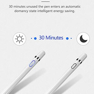 Active Stylus Pens for Touch Screens,Stylus Pen Compatible with Apple iPad, Capacitive Pencil for Kid Student Drawing, Writing,High Sensitivity,for Touch Screen Devices Tablet,Smartphone (White)