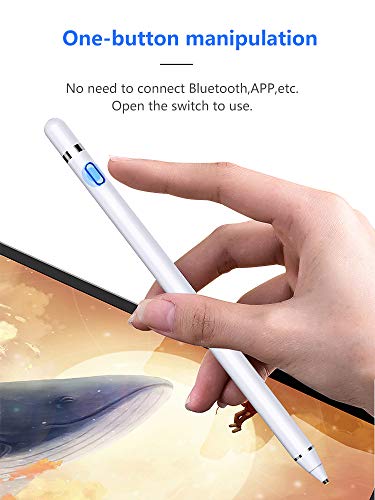 Active Stylus Pens for Touch Screens,Stylus Pen Compatible with Apple iPad, Capacitive Pencil for Kid Student Drawing, Writing,High Sensitivity,for Touch Screen Devices Tablet,Smartphone (White)