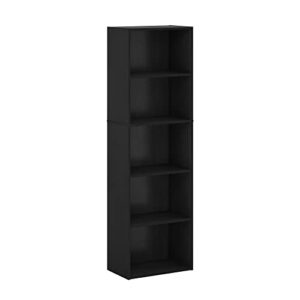 furinno luder bookcase / bookshelf / storage shelves, 5-tier, blackwood