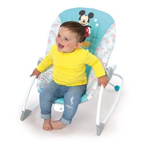 Bright Starts Disney Baby MICKEY MOUSE Infant to Toddler Rocker & Seat with Vibrations and Removable -Toy Bar, 0-30 Months Up to 40 lbs (Original Bestie)