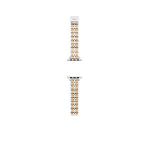 Fossil Women's Apple 38/40/41mm Stainless Steel Interchangeable Watch Band Strap, Color: Tri-tone (Model: S380007)