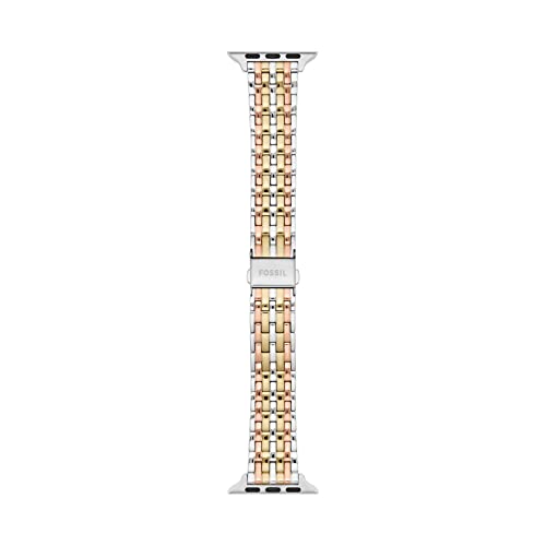 Fossil Women's Apple 38/40/41mm Stainless Steel Interchangeable Watch Band Strap, Color: Tri-tone (Model: S380007)