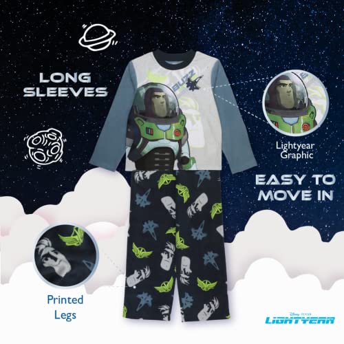 Disney Boys' Lightyear 2-Piece Loose-Fit Pajamas Set, BUZZ SPACE, 6