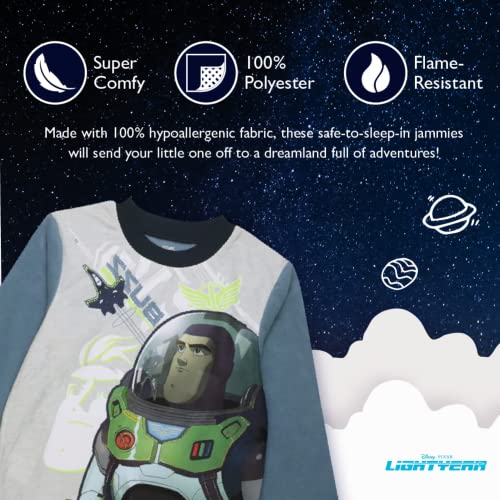 Disney Boys' Lightyear 2-Piece Loose-Fit Pajamas Set, BUZZ SPACE, 6