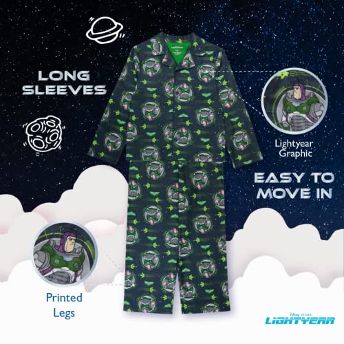 Disney Boys' Lightyear 2-Piece Loose-Fit Button Down Pajamas Set , SPACE HERO, 6