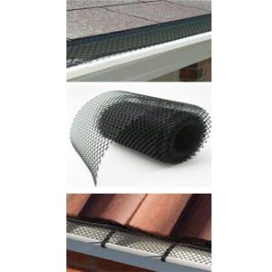 Plastic Gutter Guard Mesh Roof Gutter Protection Screen Roll Leaf Filter Gutter Cover Guard Mesh Protector Roof Leaf Guard No Hooks (0.4m x 4m=(1.3Ft x 13.1Ft), Black)