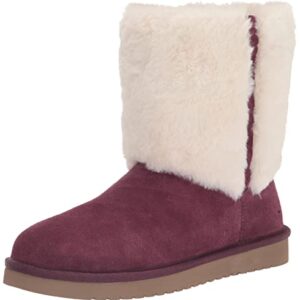 Koolaburra by UGG Women's Aubrei Short Fashion Boot, Plum, 7