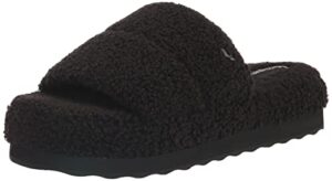 koolaburra by ugg women's peachee slide slipper, black, 8
