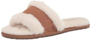 koolaburra by ugg women's milo peep slipper, natural, 8