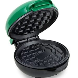 Nostalgia MyMini Personal Electric Reindeer Waffle Maker, 5-Inch Cooking Surface, Waffle Iron for Hash Browns, French Toast, Grilled Cheese, Quesadilla, Brownies, Cookies, Green
