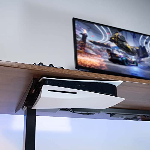 VIVO 2-in-1 Wall and Under Desk Mount Bracket Designed for PS5 Gaming Console, Playstation 5 Standard and Digital Edition, Vertical Wall Display, 2 Controller Mounts, Black, MOUNT-PS5C