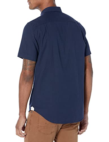 Lacoste Men's Regular Fit Cotton Shirt, Marine/Marine, Medium