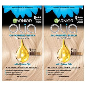 garnier hair color olia ammonia-free brilliant color oil-rich permanent hair dye, b+++ bleach blonde extreme, 2 count (packaging may vary)