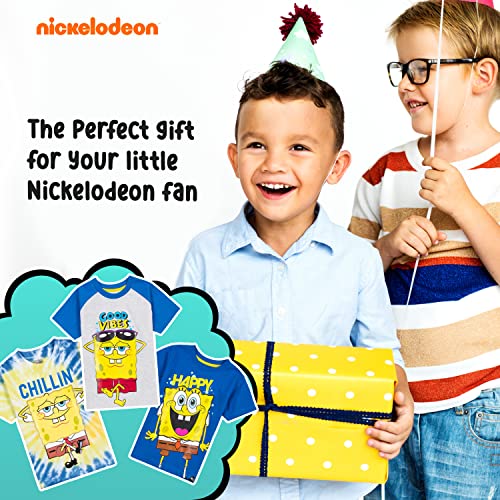 Nickelodeon Spongebob or Rugrats 3 Pack Boy's Graphic Tees, Cute Short Sleeve T-Shirts for Boys Pack of 22