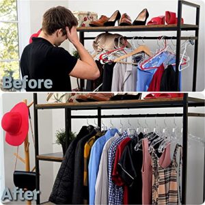 Clear Plastic Crystal Hangers for Clothes - Space Saving Heavy Duty - Durable Shirt & Coat Closet Hangers Dress Hangers, 12 Pack