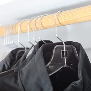 Clear Plastic Crystal Hangers for Clothes - Space Saving Heavy Duty - Durable Shirt & Coat Closet Hangers Dress Hangers, 12 Pack