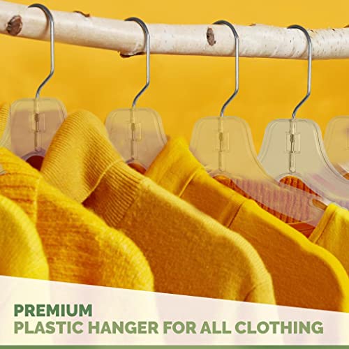 Clear Plastic Crystal Hangers for Clothes - Space Saving Heavy Duty - Durable Shirt & Coat Closet Hangers Dress Hangers, 12 Pack