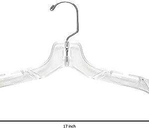 Clear Plastic Crystal Hangers for Clothes - Space Saving Heavy Duty - Durable Shirt & Coat Closet Hangers Dress Hangers, 12 Pack