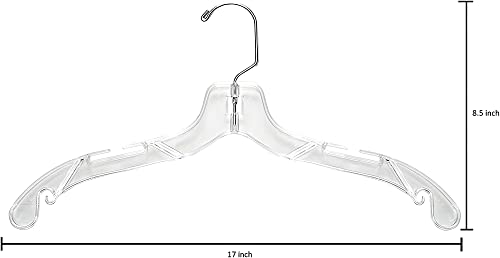 Clear Plastic Crystal Hangers for Clothes - Space Saving Heavy Duty - Durable Shirt & Coat Closet Hangers Dress Hangers, 12 Pack