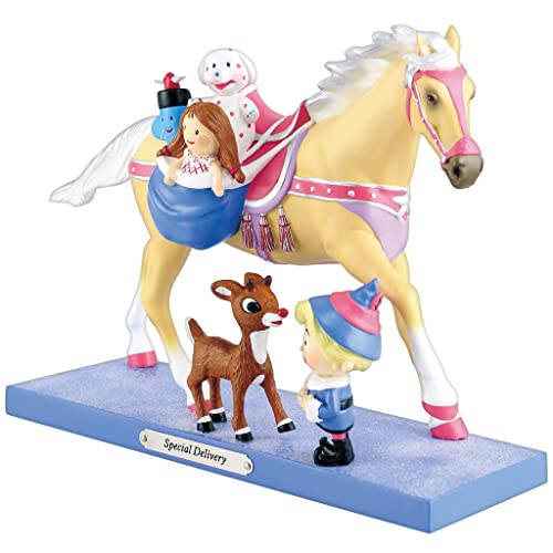 Enesco Rudolph The Red-Nosed Reindeer by The Trail of Painted Ponies Special Delivery Figurine, 7.28 Inch, Multicolor