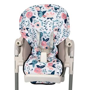 nuby high chair cover protecting from spills and crumbs, water resistant, floral print