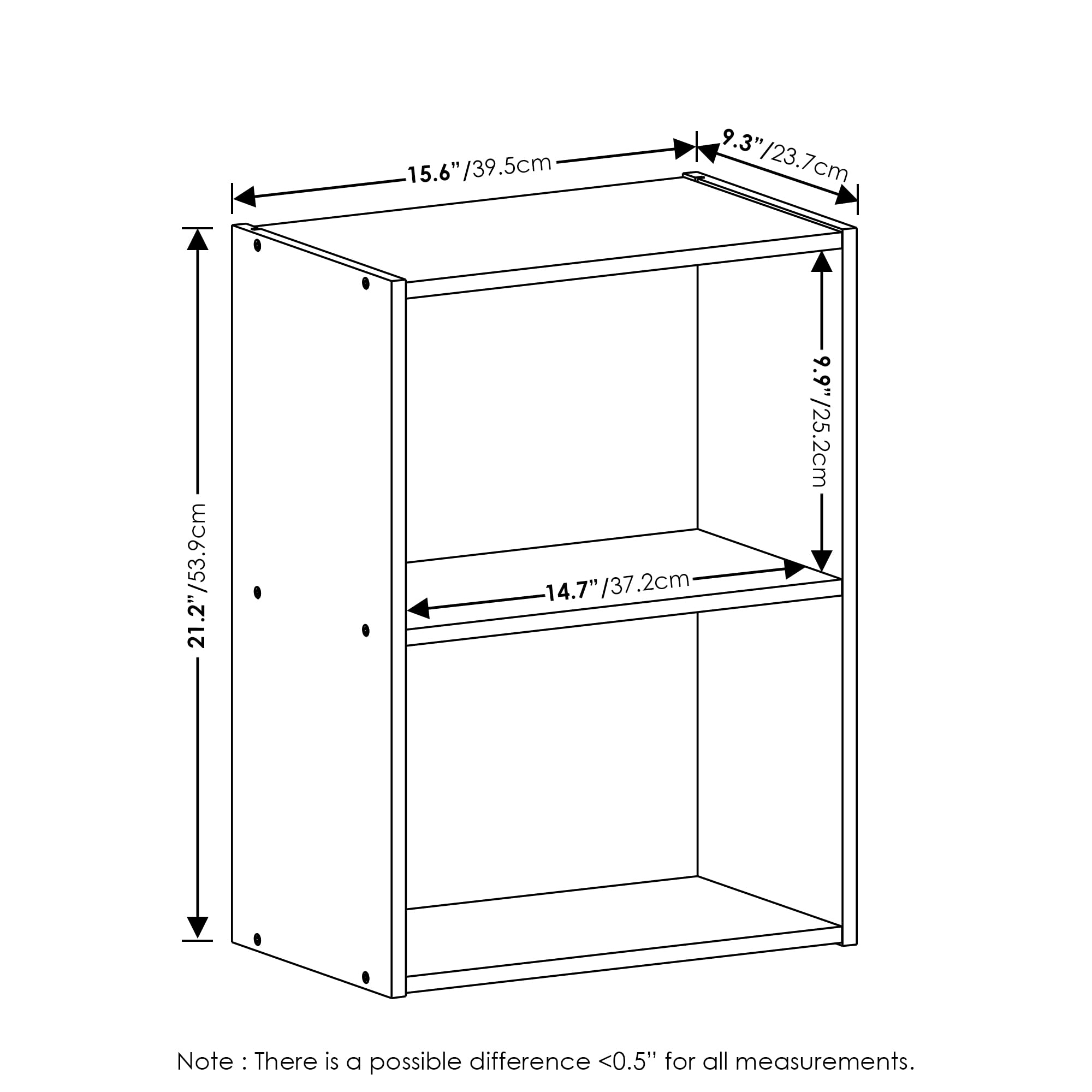 Furinno Luder Bookcase / Book / Storage, French Oak