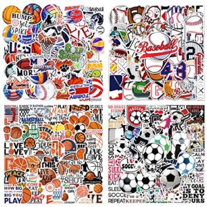 200pcs sports stickers ball stickers basketball baseball volleyball soccer stickers kids teens waterproof vinyl stickers for water bottles wall scrapbooking laptop sport theme decorations