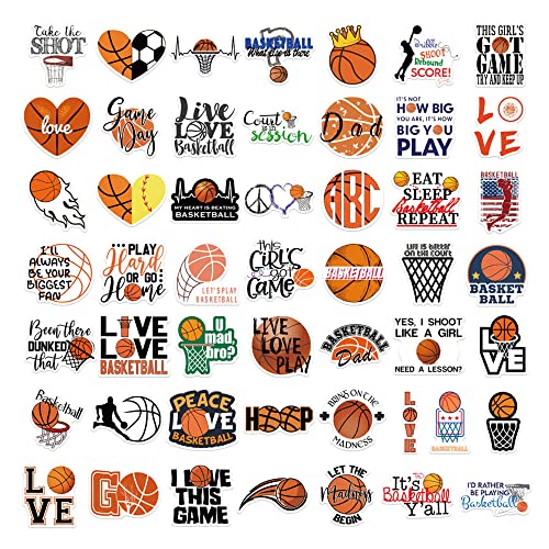 200PCS Sports Stickers Ball Stickers Basketball Baseball Volleyball Soccer Stickers Kids Teens Waterproof Vinyl Stickers for Water Bottles Wall Scrapbooking Laptop Sport Theme Decorations