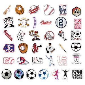 200PCS Sports Stickers Ball Stickers Basketball Baseball Volleyball Soccer Stickers Kids Teens Waterproof Vinyl Stickers for Water Bottles Wall Scrapbooking Laptop Sport Theme Decorations