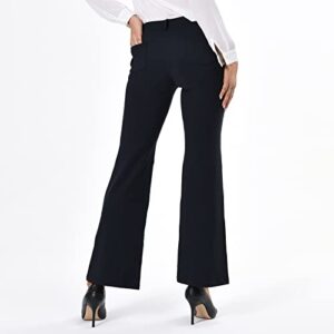 FIVASU Bootcut Pants for Women Dress Pants with Pockets Bootcut Office Pants for Women Bootleg Work Pants Black L