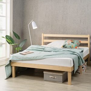 zinus robin wood platform bed frame with headboard / wood slat support / no box spring needed / easy assembly, king