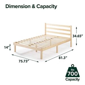 ZINUS Robin Wood Platform Bed Frame with Headboard / Wood Slat Support / No Box Spring Needed / Easy Assembly, King