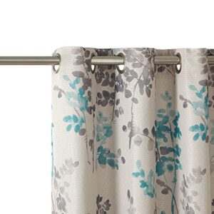 STACYPIK Farmhouse Elegant Floral Blackout Curtains Living Room Thick Linen Thermal Insulated Boho Drapes 96 Inches 2 Panels,Grommet Room Darkening Curtains Works for Window Heavyweight Curtains